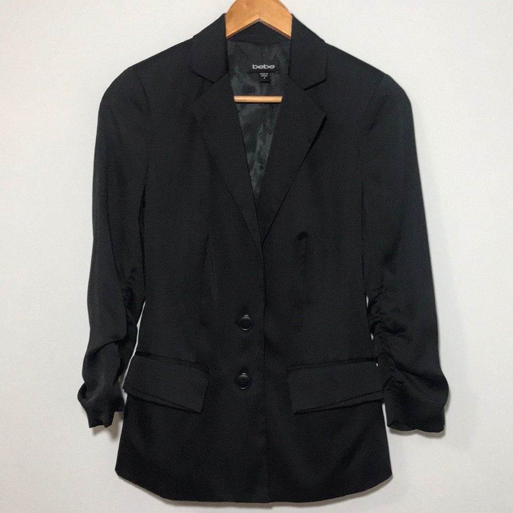 BEBE Black Blazer Cinch Sleeves